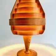 Model B-119/1 Pine Veneer Conical Table Lamp By Hans-Agne Jakobsson For Ab Markaryd, Sweden 1960S