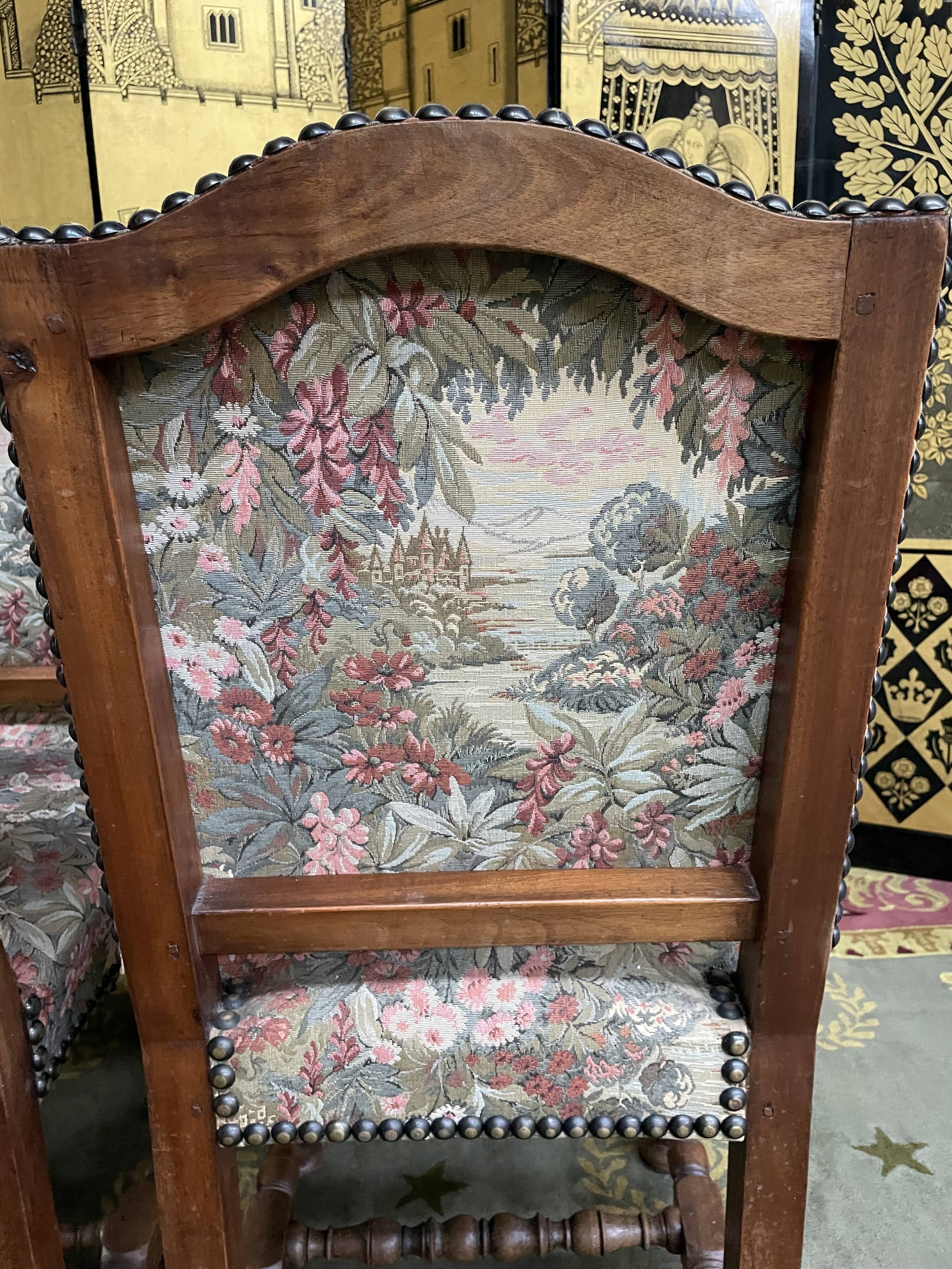 Suite of 6 Louis XIII style chairs