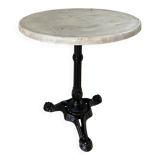 Bistro table, vintage side table, cast iron legs, imitation resin top