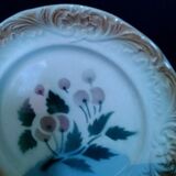 Plate earthenware slurry decoration cherries Digoin early twentieth century