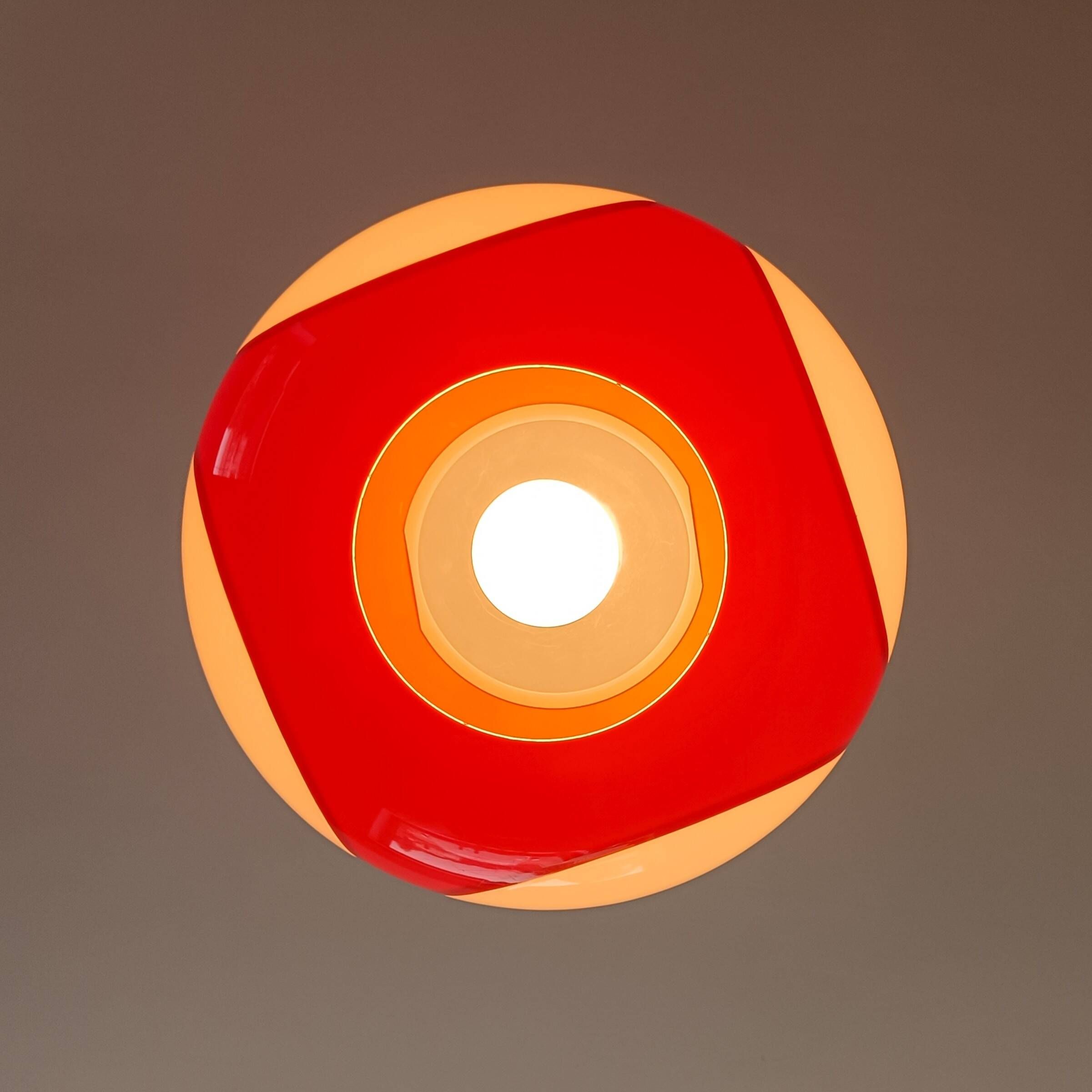 Lampe pendentif UFO œil de bug orange/blanc – Massive