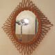 Mirror rattan vintage the "diamond" TBE 60 years 45x59cm