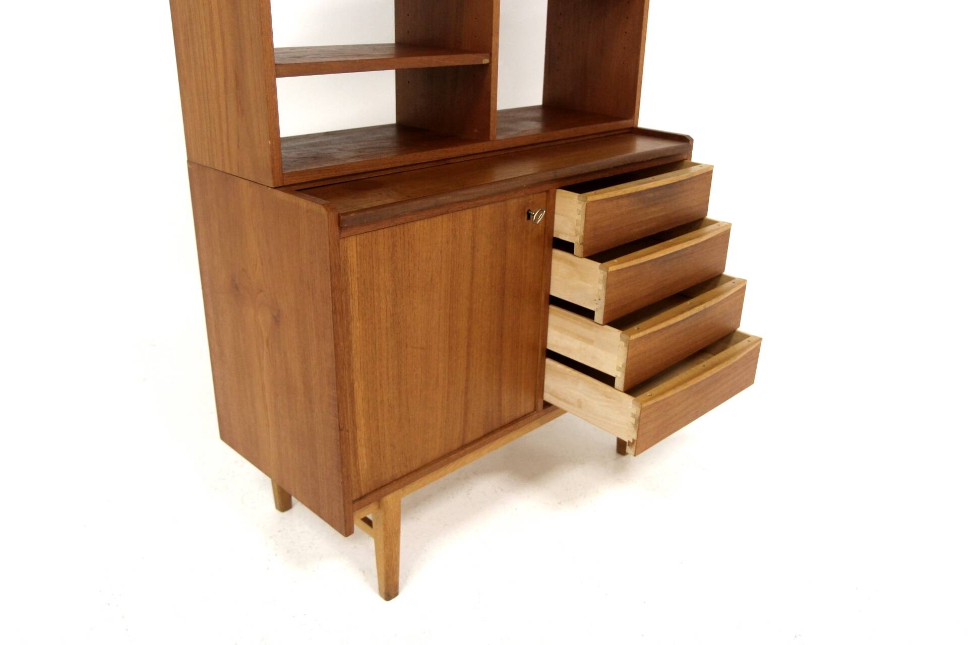 Scandinavian teak bookcase chest of drawers, Sweden, 1960