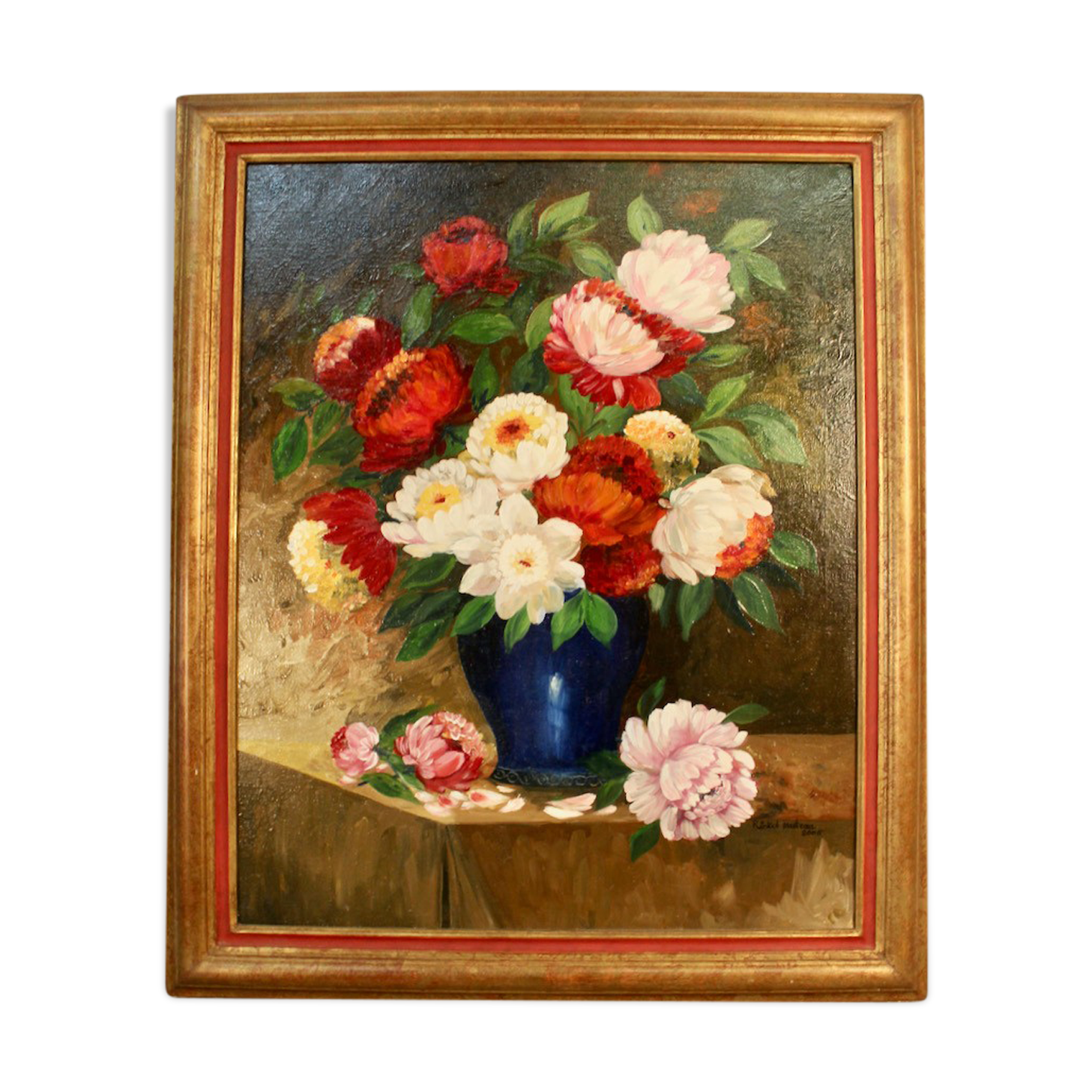 Table oil on flower canvas by Ricket Hammer