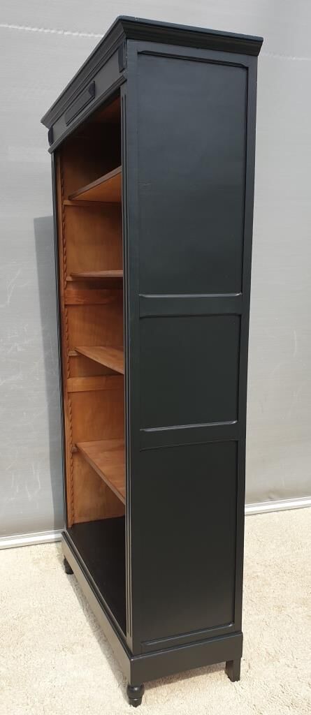 Open bookcase XIXth lacquered black
