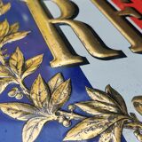 Sheet metal plate carries the flag of the French Republic