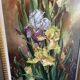 Peinture à l'huile vintage d'iris