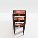 Set of three nesting tables with Asian decor, blackened wood, circa 1920.
