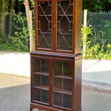 English display case with 2 wooden bodies