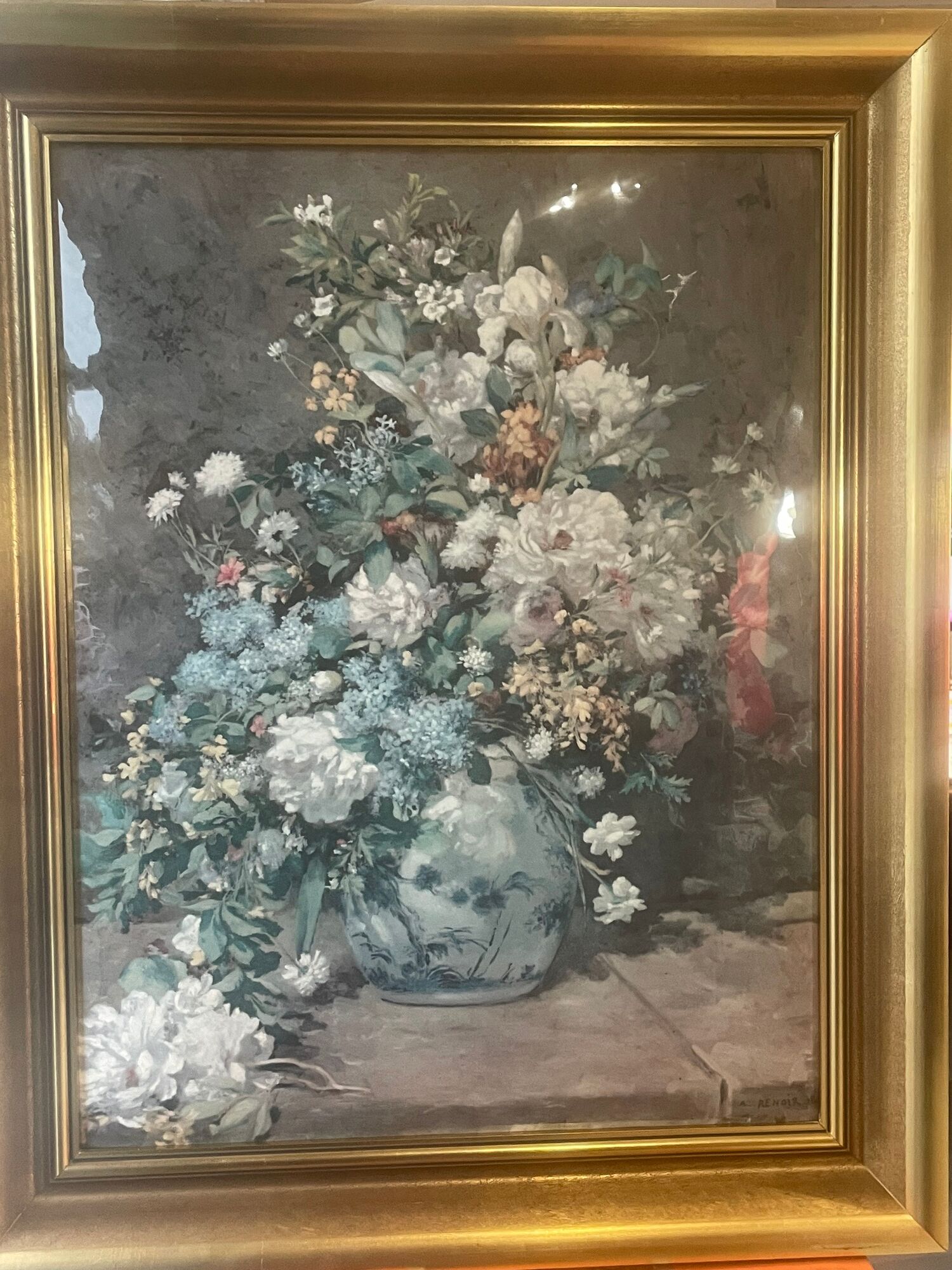 Painting enamels helca bouquet of spring hammer by hand