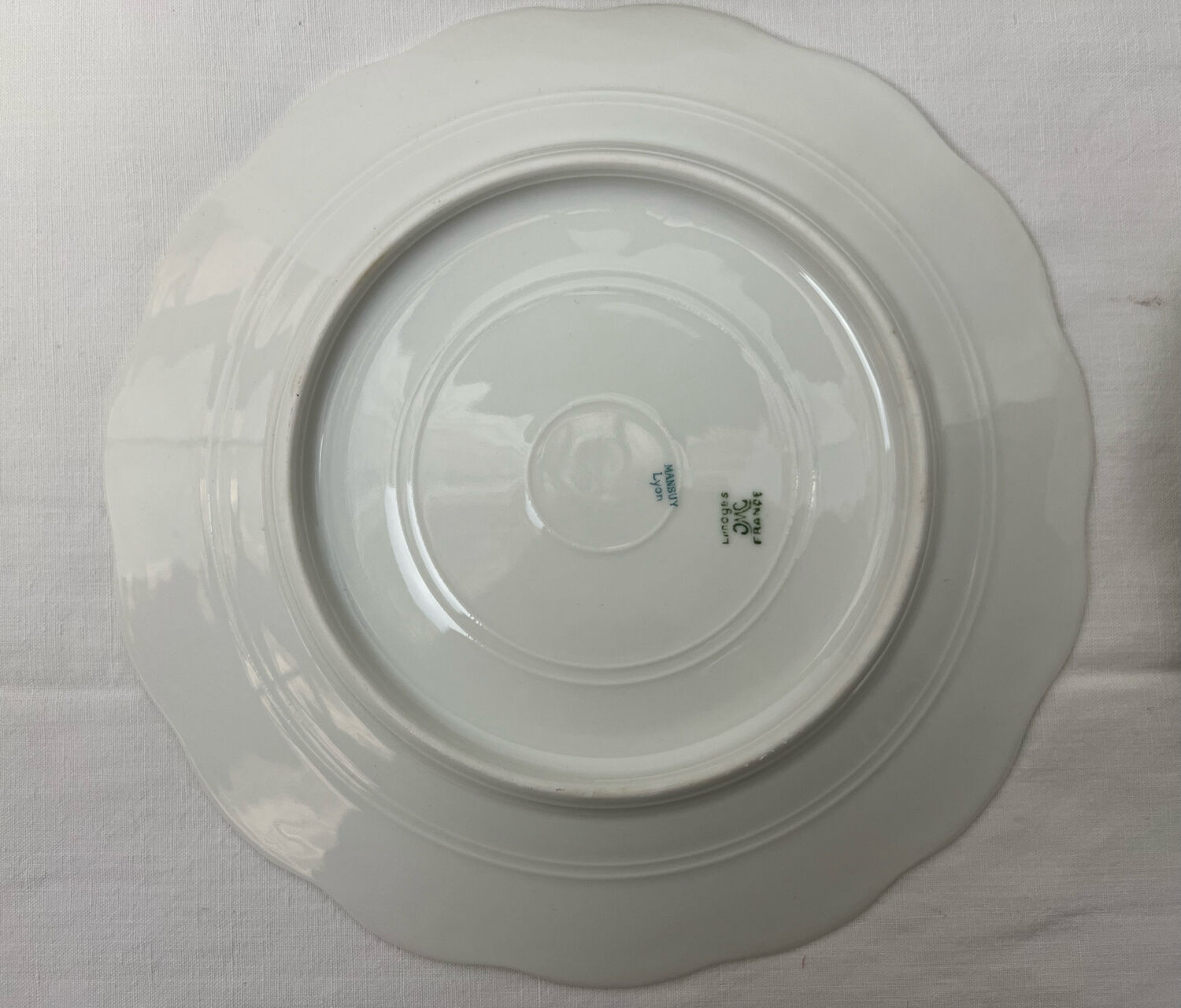 4 plates dessert porcelain Limoges flowers