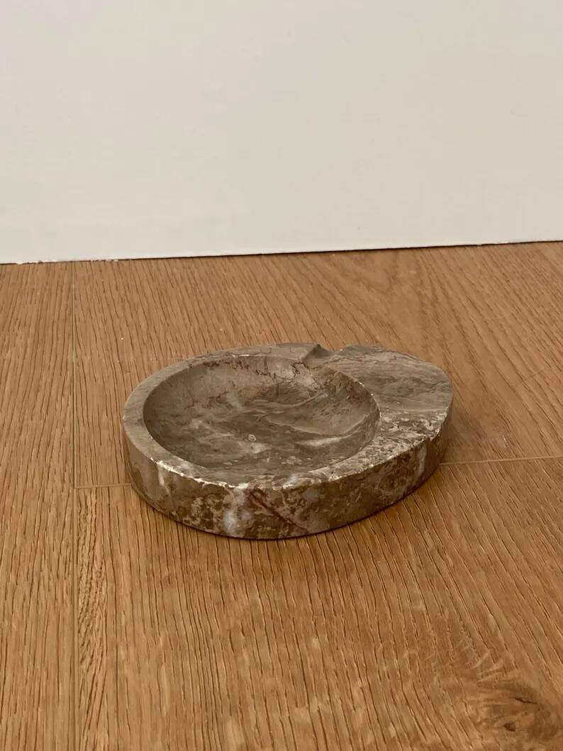 Vintage marble ashtray | Organic shape, Mid-Century Italian decoration