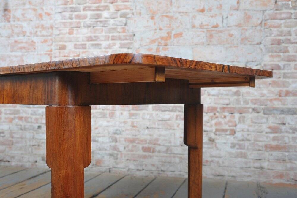 Art Deco Extendable Dining Table in Beech and Spruce, Czech, 1930s