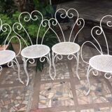 2 armchairs & 2 chairs, wrought iron1950