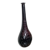 Bouteille en verre d’empoli, motifs nid d’abeille, années 60