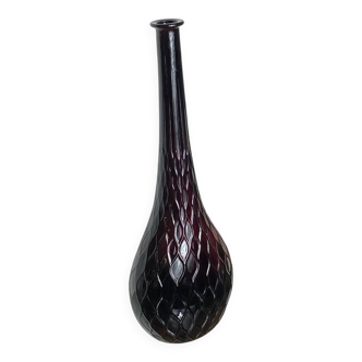 Empoli glass bottle, honeycomb pattern, 1960s