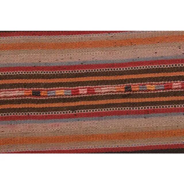 Vintage Turkish Hand-Knotted Wool Cotton Red Kilim Runner Rug 53x220