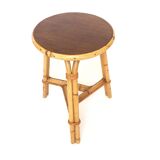 Rattan tripod stool