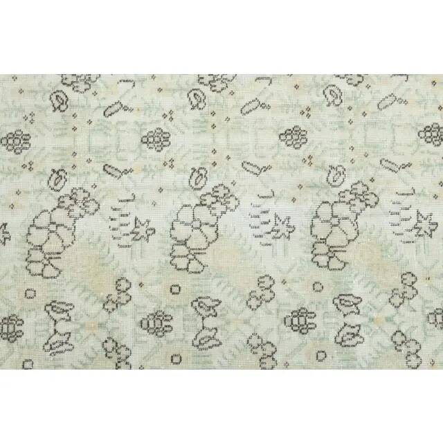 1970s Vintage Turkish Oushak Handmade Wool Cotton Beige Area Rug 170x280