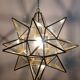 Ceiling light suspended Geometric Star Moravian Star frosted glass