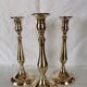 3 Old candle holders in solid golden brass