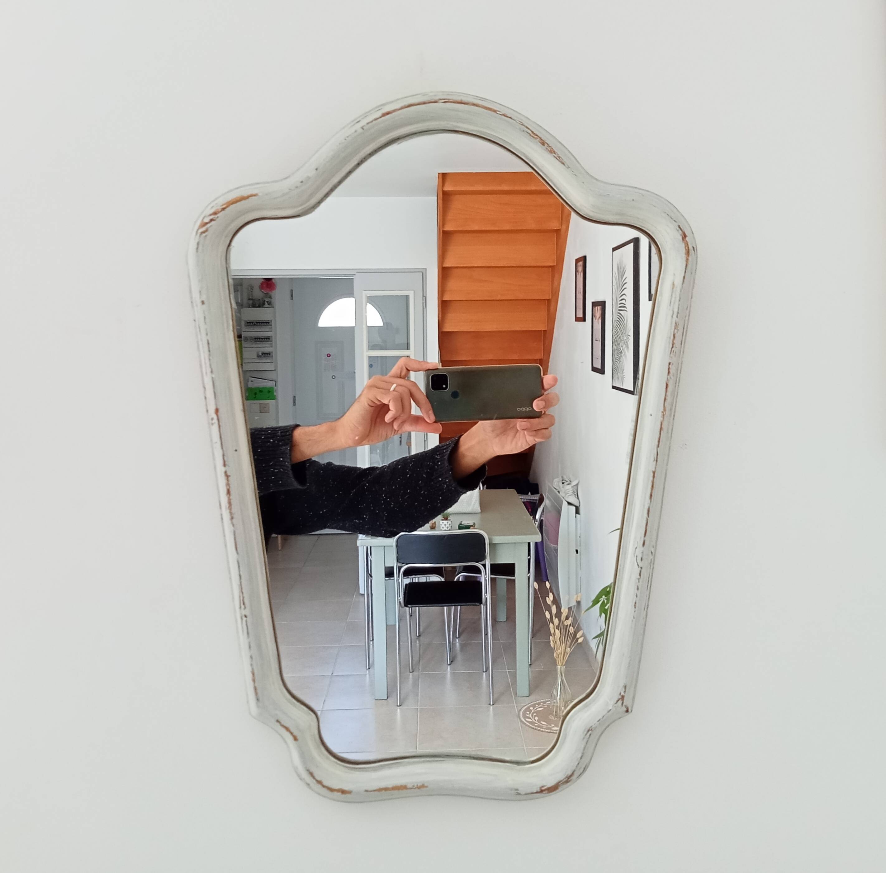 Vintage mirror in wood and stucco 48.5cm*38.5cm