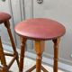Paire de tabourets de bar bois courbé 1960