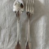 6 couverts en métal argenté modèle filet