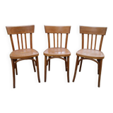 3 chaises de bistrot bois courbé