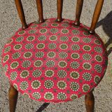 Vintage chairs, wooden, with splayed legs, both.