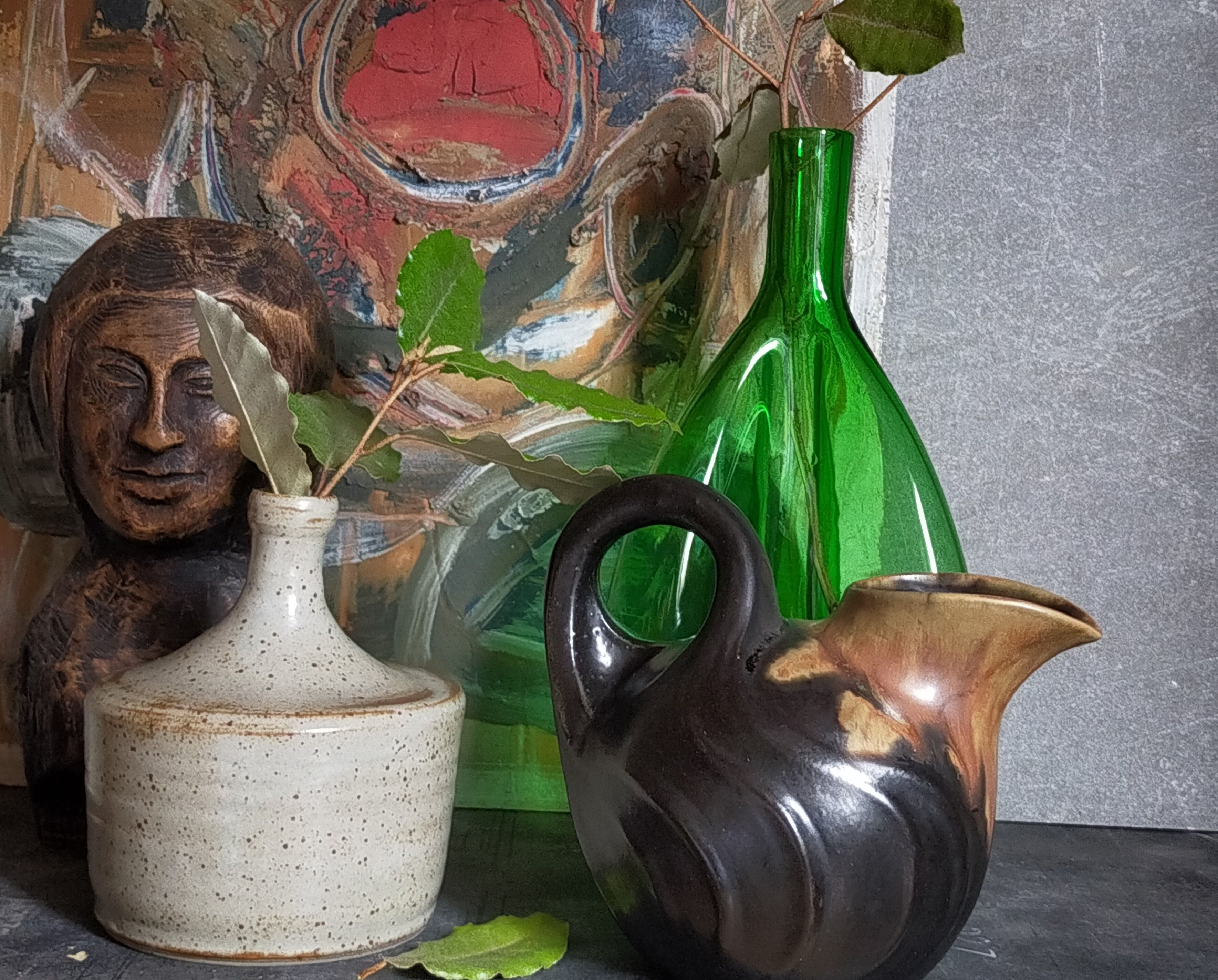 French Ceramic pitcher Art-Nouveau early twentieth