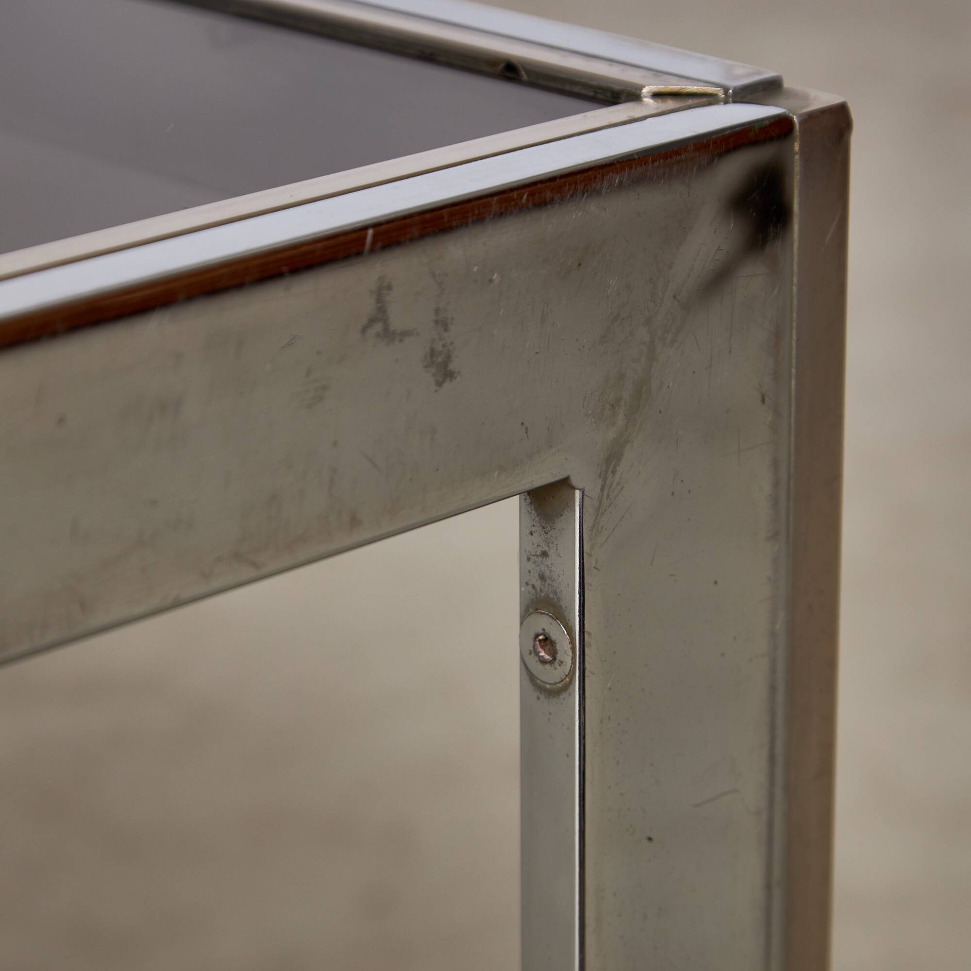 Chrome and Smoked Glass Coffee Table, 1970s