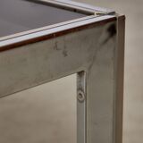 Table Basse en Chrome et Verre Fumé, 1970s