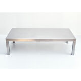 Table basse en acier inox années 70