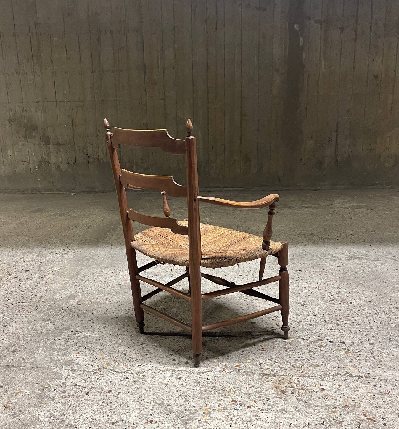 Provencal armchair, straw seat