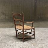 Provencal armchair, straw seat