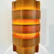 Wall sconces in pine veneer by Hans-Agne Jakobsson for Ab Ellysett, Sweden, 1960s.