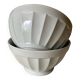 Large vintage white faceted Limoges porcelain bowls