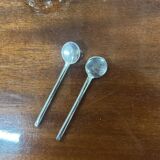 Salerons en verre et argent