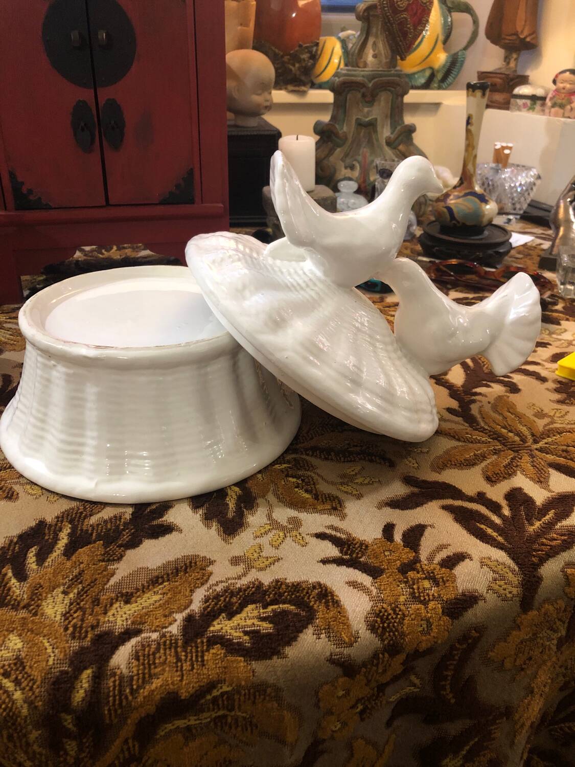 Ceramic plate with 2 doves
