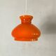 Orange opaline glass pendant light