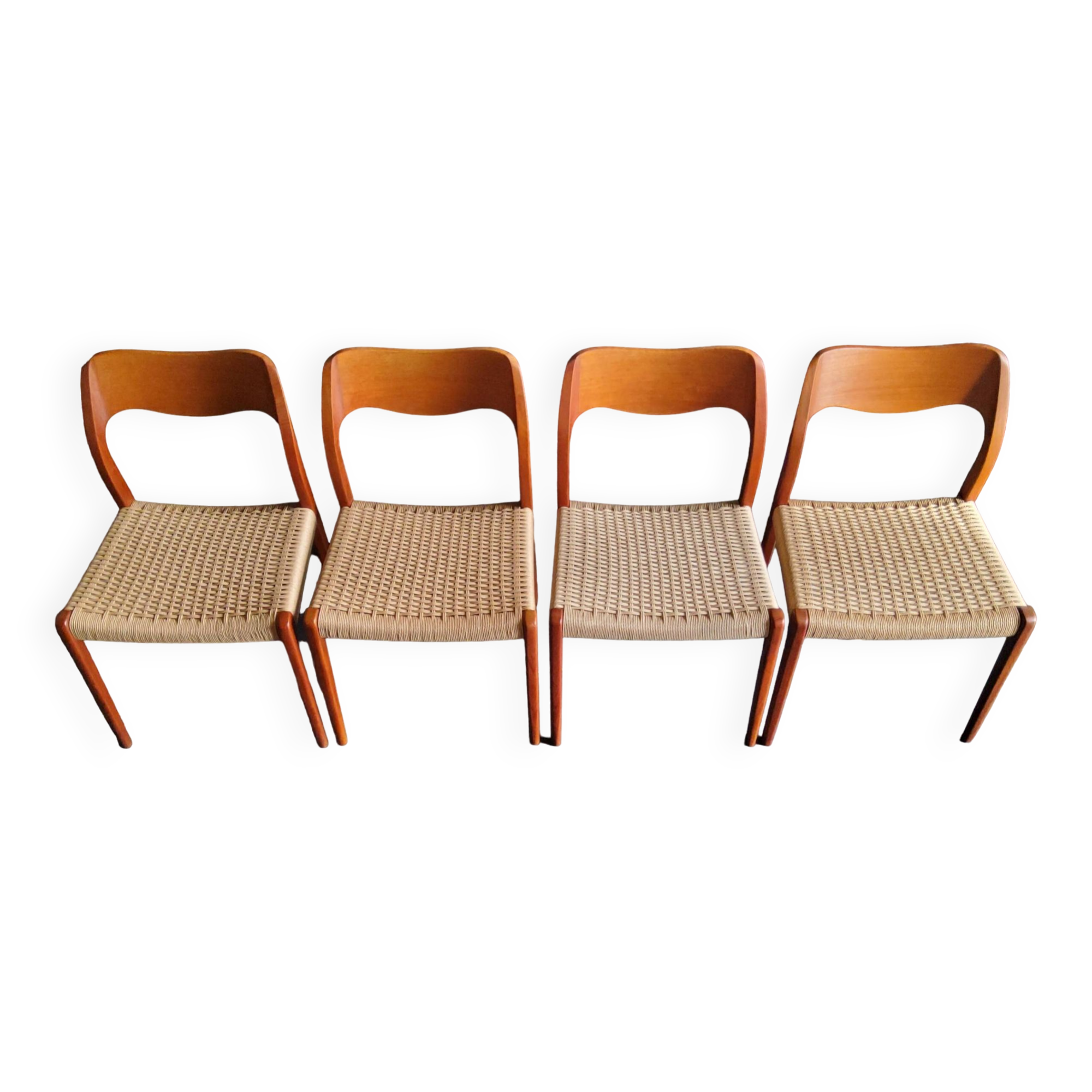 4 Niels Otto Møller model 71 chairs, Denmark 1950