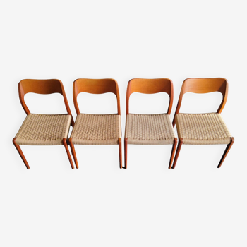 4 chaises Niels Otto Møller modèle 71, Danemark 1950