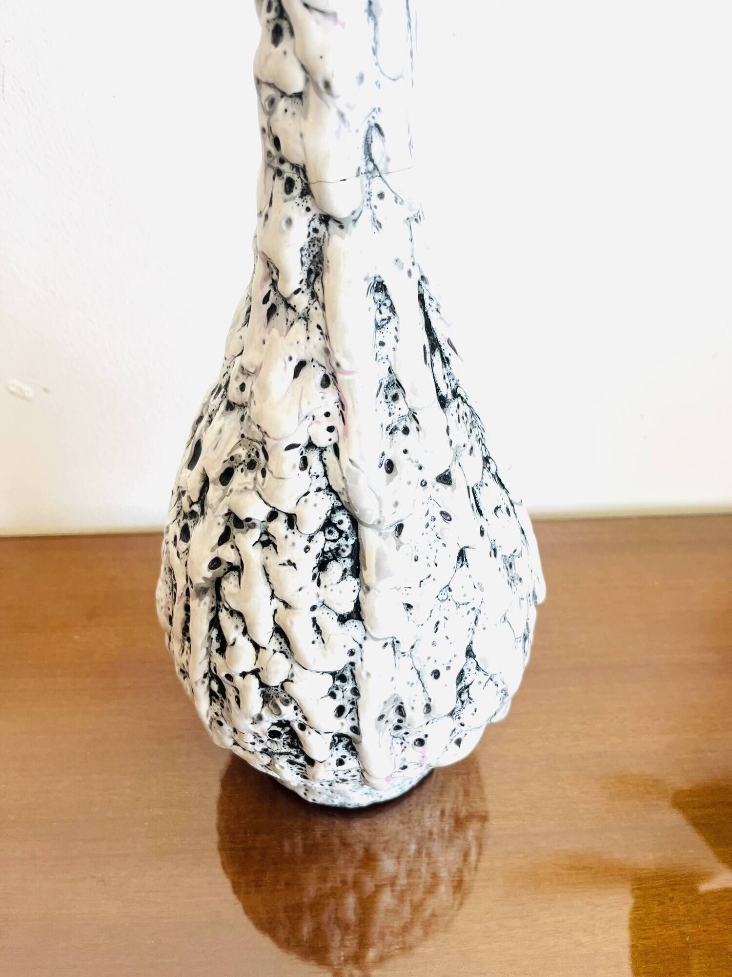 Vallauris blue and white ceramic soliflore vase signed Giraud - 636005