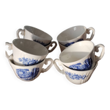 Vintage coffee cups blue decor