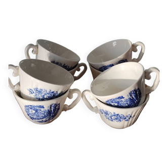 Vintage coffee cups blue decor