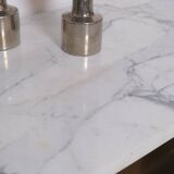 70s marble and aluminum coffee table