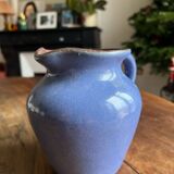 Pichet en céramique grès vernissé bleu
