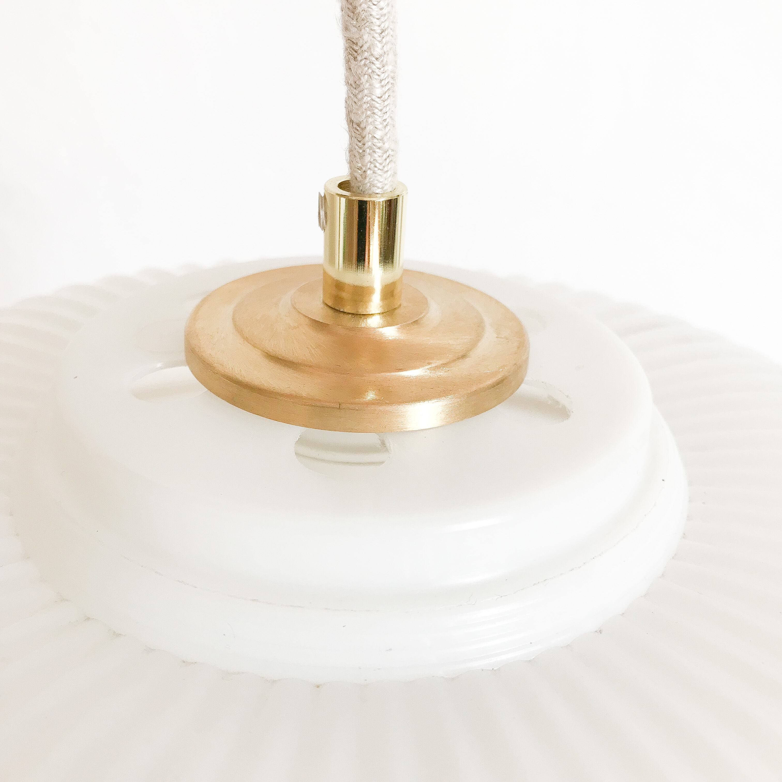 Vintage brass plastic pendant lamp