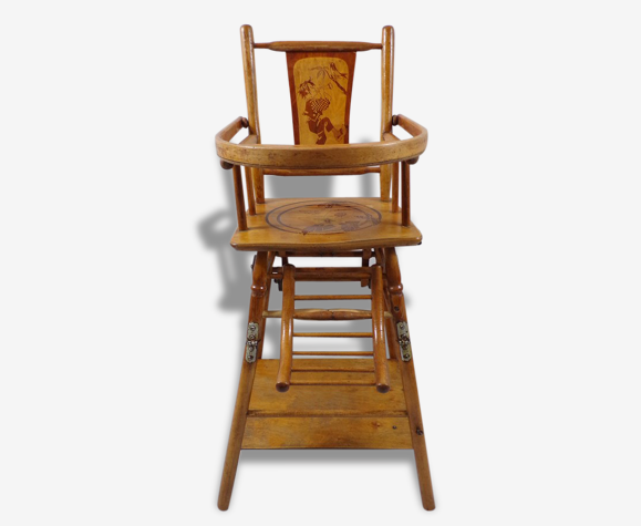 Chaise haute bébé ancienne double position avec décor baumann? | Selency
